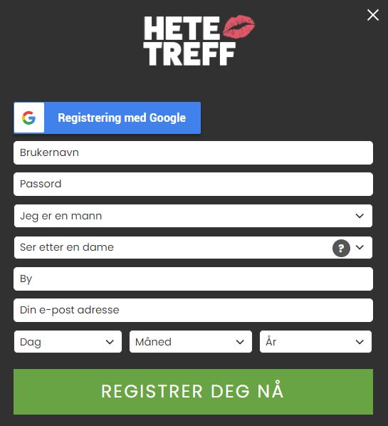 Registrering på Hetetreff er enkelt og raskt. Start din erotiske reise i dag!